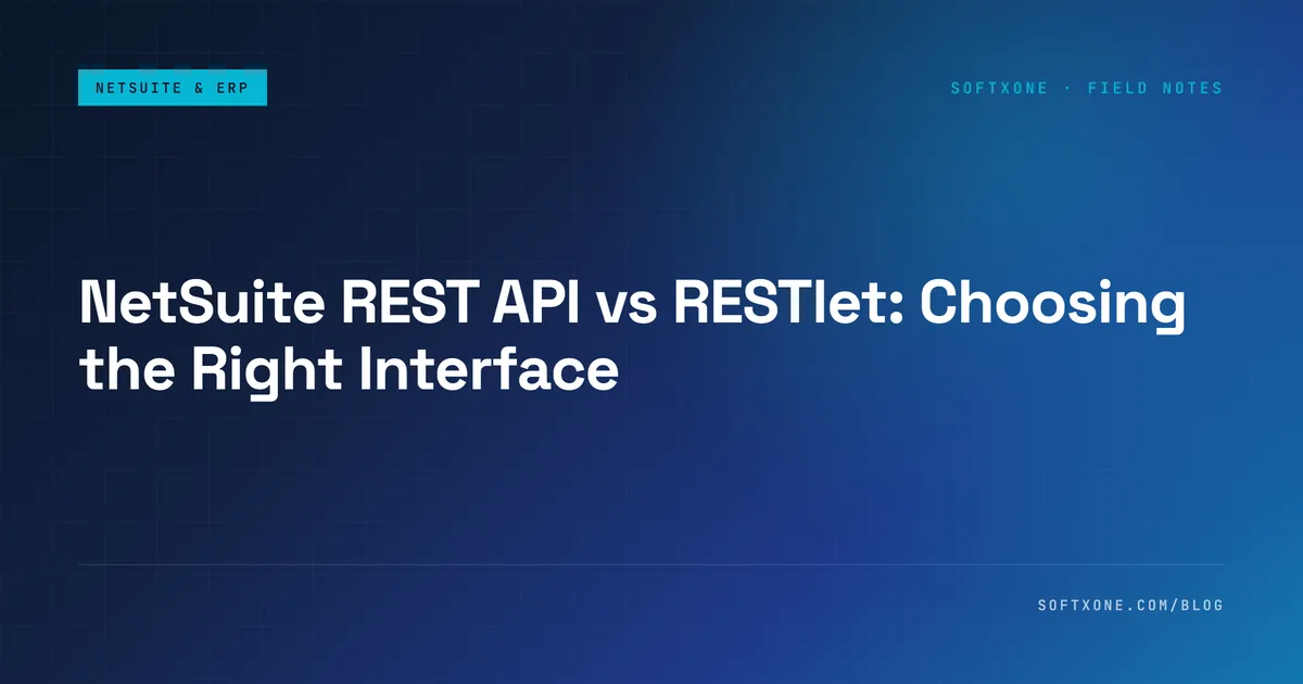 NetSuite REST Record API vs SuiteScript RESTlet decision comparison for WooCommerce integrations