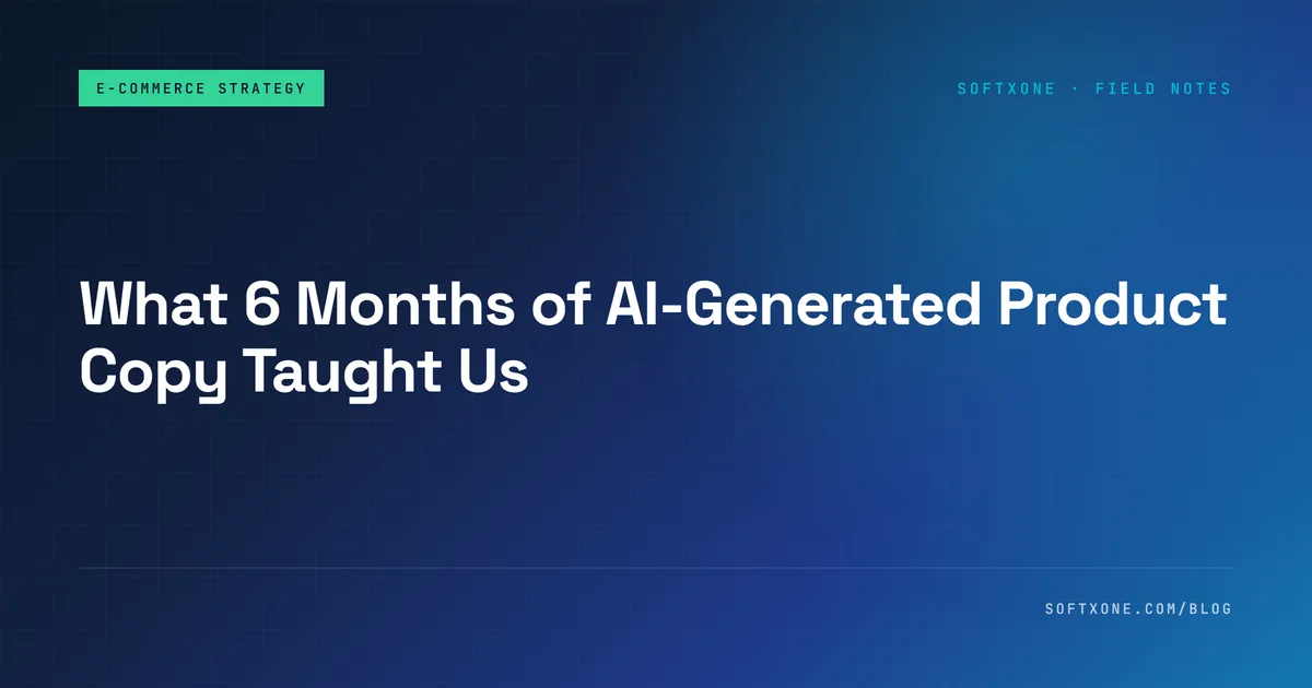 AI-generated product copy lessons for e-commerce catalogs