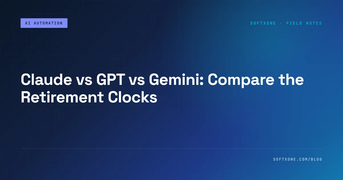 Title card for the guide comparing Claude, GPT and Gemini model retirement policies