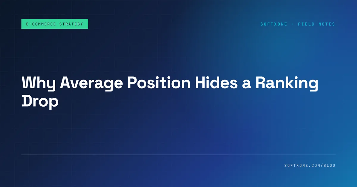 Average position reports only the topmost result, masking a lower blue-link ranking when an AI Overview cites the page