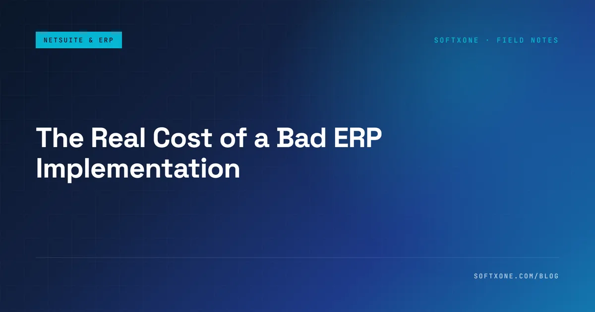 Title card for a guide to NetSuite ERP implementation limits: import queues, sandbox refresh, and release regression