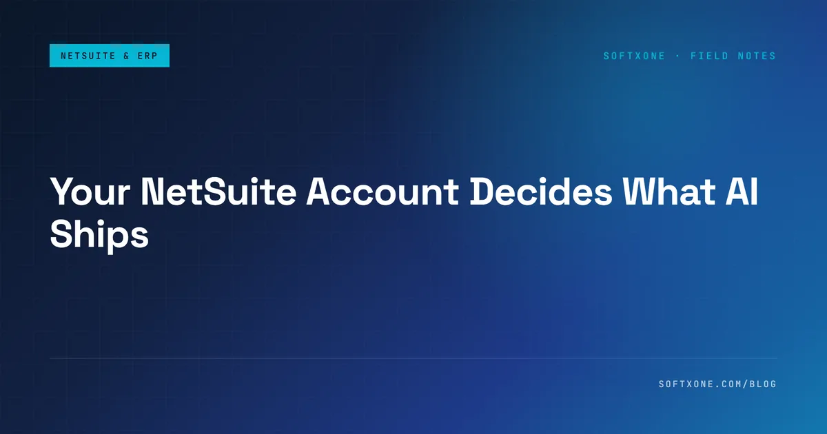 Guide title card: your NetSuite account decides which AI features a partner can ship