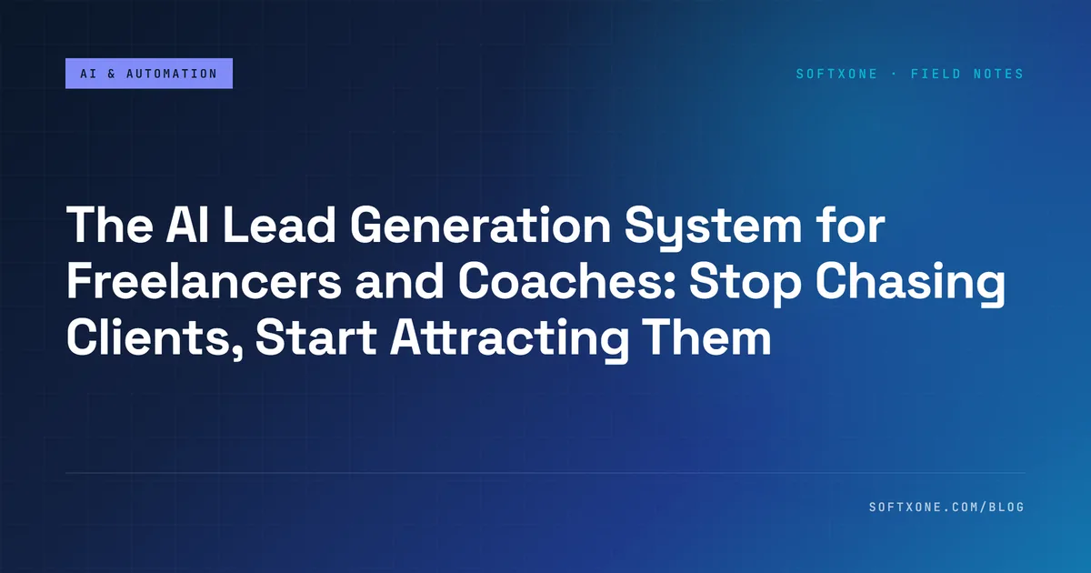 AI lead generation system funnel for freelancers and coaches