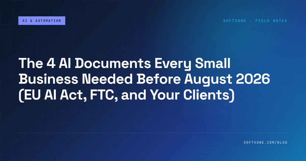 Four required AI policy documents for small business EU AI Act compliance