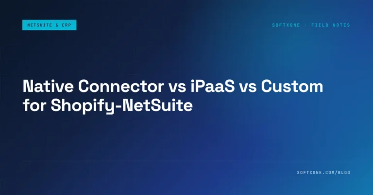 Native Connector vs iPaaS vs Custom for Shopify-NetSuite: A Decision Framework